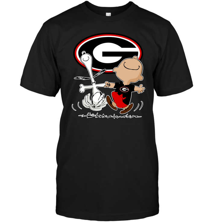 Charlie Brown And Snoopy Georgia Bulldogs T-Shirt